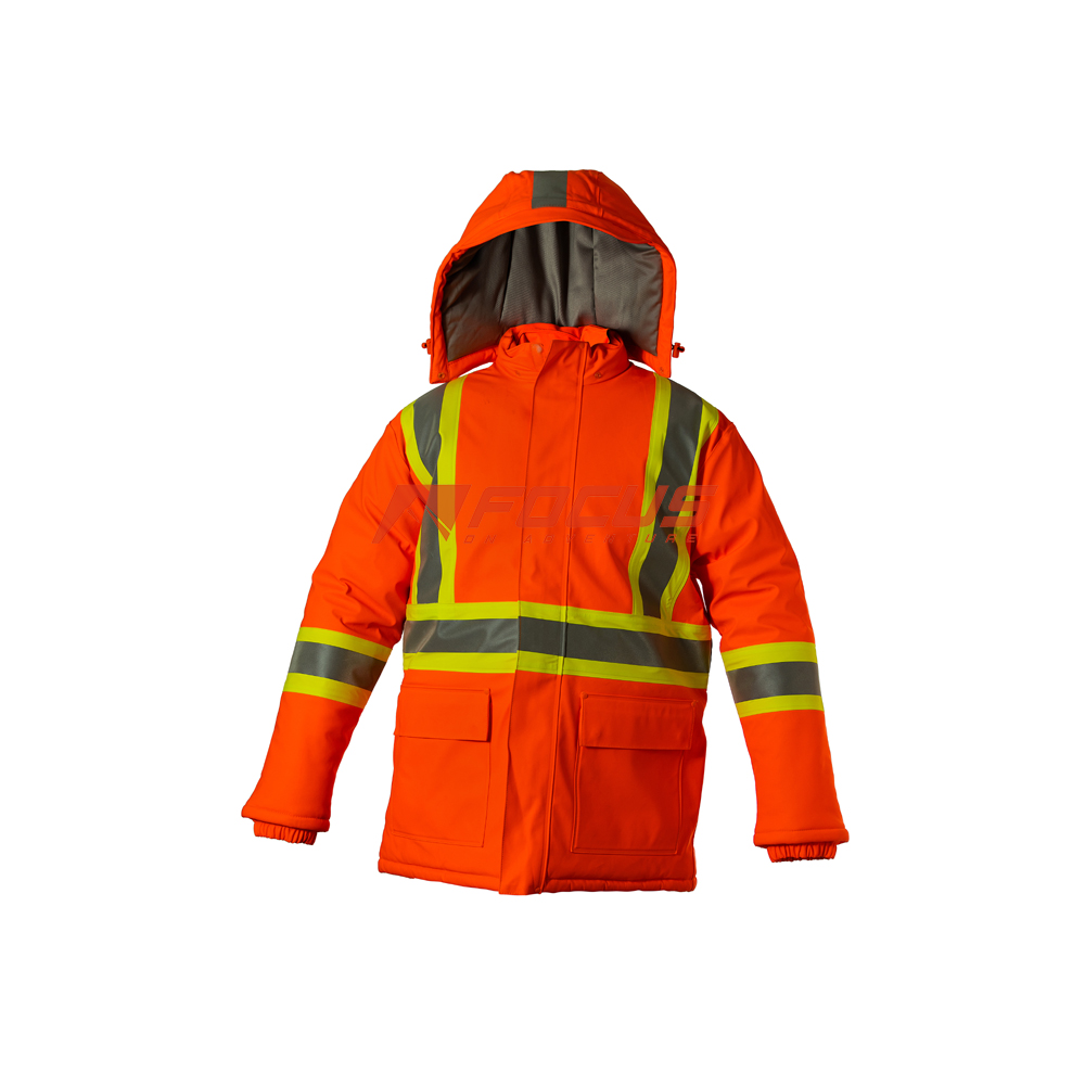 HI-VIZ FR AND ARC RATED PU ON FR COTTON INSULATED RAIN JACKET